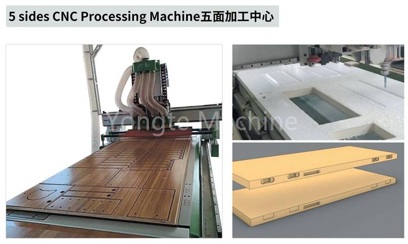 Five-face machining center for WPC door drilling and craving